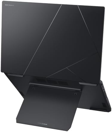 ASUS Zenbook Duo 2-in-1 laptop showcasing the included black port expander connected to the side chassis