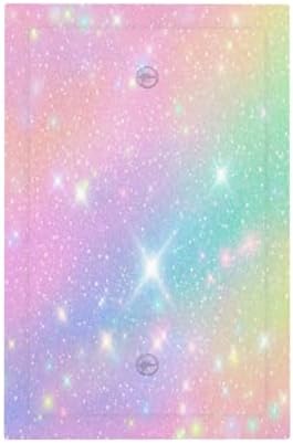 Wuyocha single blank wall plate cover showcasing the iridescent starry glitter finish and matching painted screws.