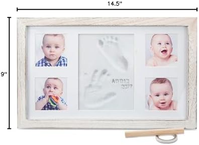 Deluxe size baby footprint memories kit unpacked with all crafting tools spread out.