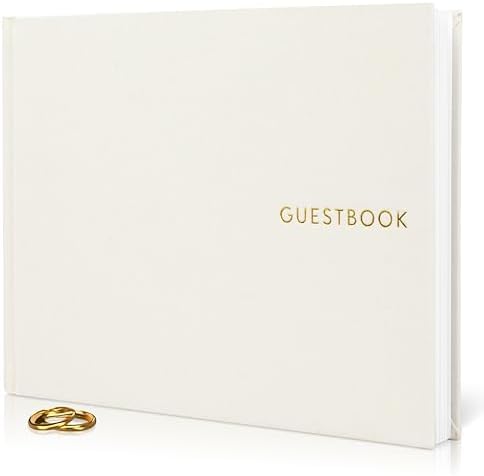 Close up of gold foil lettering on Zicoto guest book