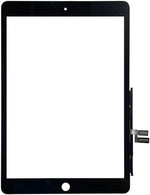 A-MIND premium replacement outer glass panel for iPad models A2602 and A2604 laid out securely with adhesive strips.