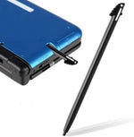Two pieces of black replacement touchscreen styli for Nintendo handheld gaming devices