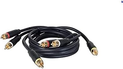Dynex three foot male to male RCA cable bundle in black color for television connections.