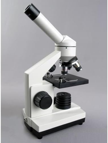 Side profile of AmScope M110 metal frame microscope