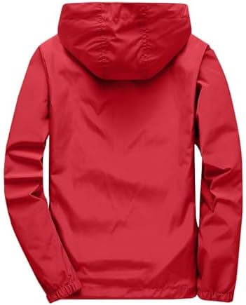 Side profile of generic mens windbreaker for hiking and travel