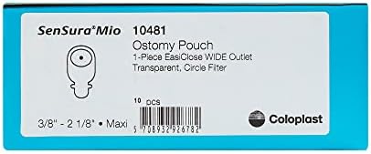 Coloplast SenSura Mio 10481 product box containing ten authentic imported one piece ostomy appliances.