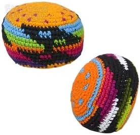 Star Magic artisan woven juggling ball showcasing vibrant geometric star patterns