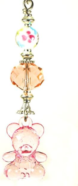 Trace Ellements Baby Pink Teddy Bear Ceiling Fan Pull front view decorative accessory