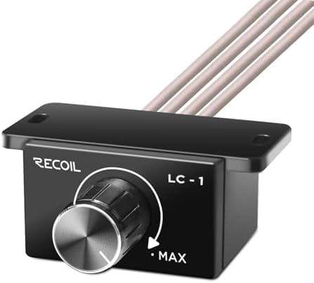 Top angle view of the black aluminum housing of the Recoil LC1 remote knob.