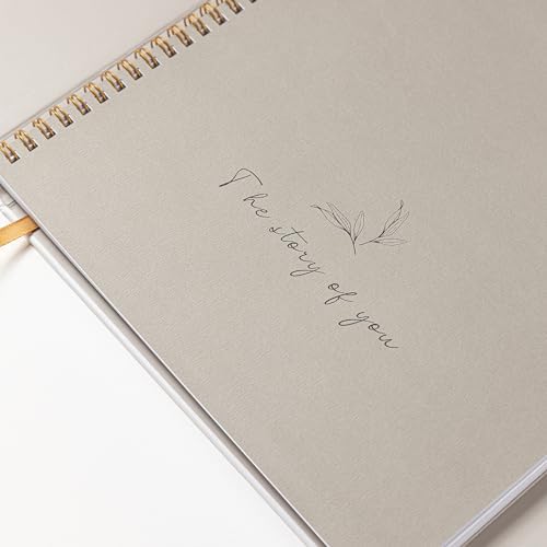 Close up of the embossed detailing on the joss and lac design neutral baby memory journal