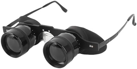 Side profile of the ten times magnification folding eyeglasses illustrating the adjustable silicone ear hooks.