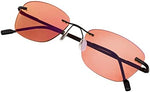 Close up of Braddell Optics FL-41 rose tinted lenses