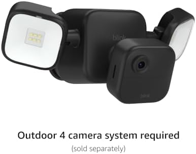 Authentic smart home outdoor floodlight packaging showing setup contents and mounting kit accessories.