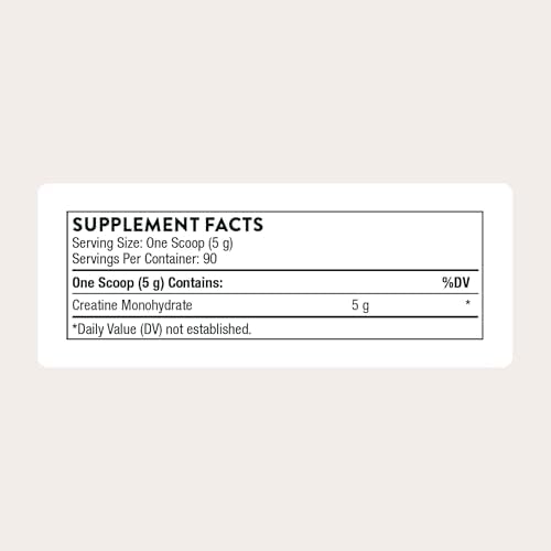 Thorne unflavored creatine powder container top and lid overview