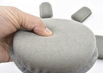 Demonstration of the tactical helmet liner pieces arranged in a universal configuration for assembly.