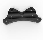 Durable powder coated matte black finish motorcycle handlebar riser hardware detail