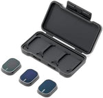 Close up of ND16 ND64 and ND256 filters for drone