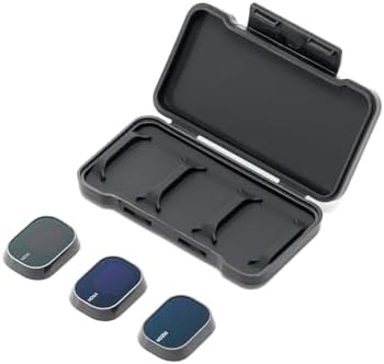 Close up of ND16 ND64 and ND256 filters for drone