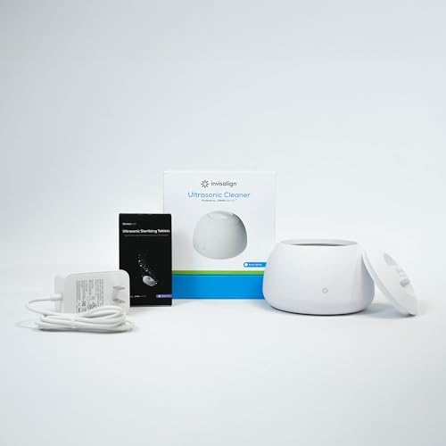 Invisalign cleaning station showing microscopic bubbles cleaning orthodontic appliances