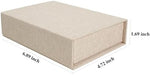 Small beige linen box for jewelry and keepsake storage