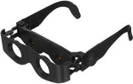 Folded portable opera glasses for reading and fishing hobbies.