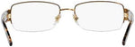 Close up of Versace gold metal frame detail
