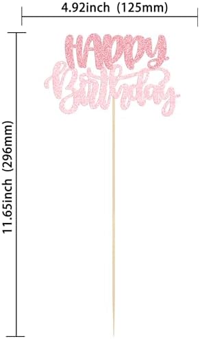 Close up of double sided glitter happy birthday party sticks