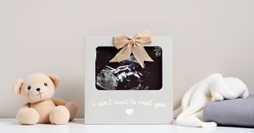 Kate and Milo I can't wait to meet you frame used as a baby shower gift idea