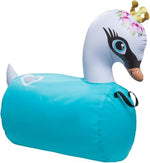 Close up of Waddle swan slipcover fabric and design