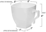 Premium small square catering cups with handles holding hot beverage shots