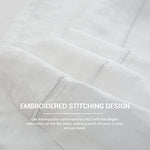 Simple&Opulence breathable premium imported flax sheet draped over a modern bed frame