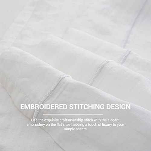 Simple&Opulence breathable premium imported flax sheet draped over a modern bed frame