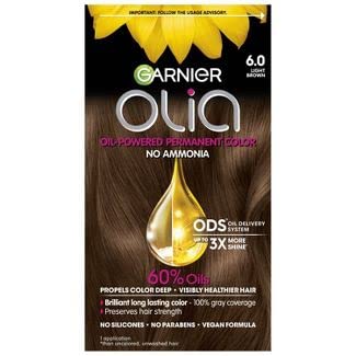 Garnier Olia Oil Powered Permanent Hair Color 6.0 Light Brown front view box