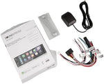 Soundstream 6.7 inch car stereo box packaging with included wiring harness accessories.