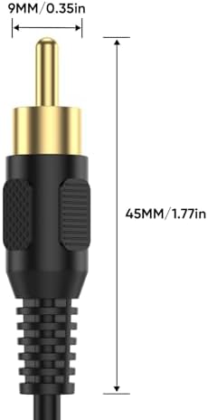 Close up of RCA male plug and bare wire end