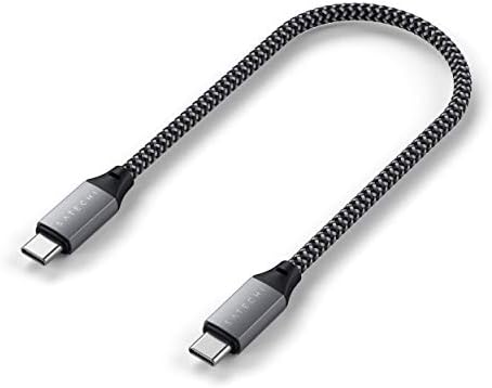 Overhead view of the complete Satechi USB-C to USB-C cable package and product layout.