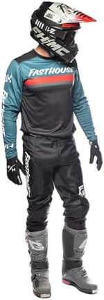 Fasthouse imported sports jersey package layout illustrating the authentic tags and clean minimalist design look