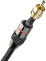 The durable flexible black polyvinyl chloride jacket of the Skywalker six-foot home theater component connector line.