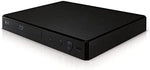 LG compact home media player showcasing the front loading disc tray and USB input port