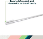 BoogEase nasal aspirator disassembled for cleaning with brush
