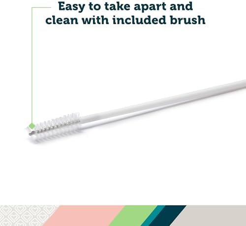 BoogEase nasal aspirator disassembled for cleaning with brush
