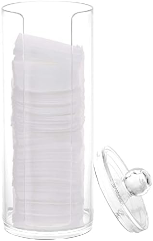 Tecbeauty compact 2.9 by 7.5 inch acrylic storage canister angled view