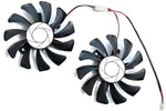Back profile of graphics processing unit cooling fan detailing the twelve volt specifications sticker