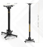 Projector mount demonstrating tilt and swivel range