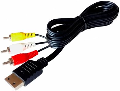 Color coded retro gaming RCA audio video cords featuring nickel plated tips.