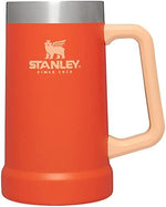 Stanley twenty four ounce stainless steel beer tumbler showing the heavy duty big grip handle