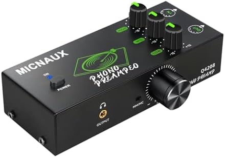 MICNAUX Turntable Preamp rear panel inputs including grounding terminal connection