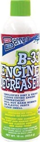 Berryman B-33 aerosol engine degreaser showing directions and product features