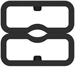 Side profile of tracker band loop retainer showing flexible material structure