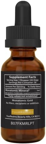 Liquid Gold Ormus Monoatomic Gold one fluid ounce bottle in hand